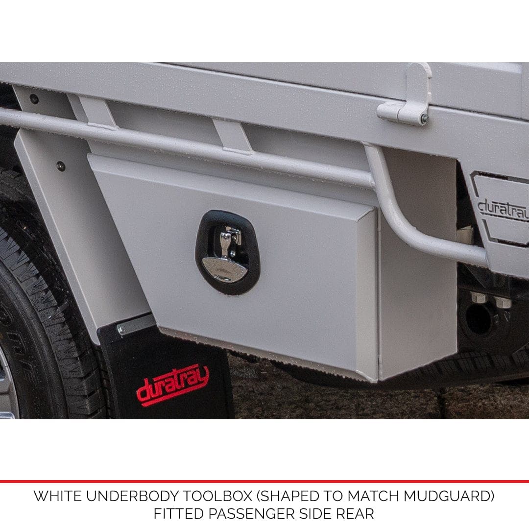 Under Body 680mm Toolboxes - Plain/Flat Finish - WHITE - Australian-made Duratray tray body