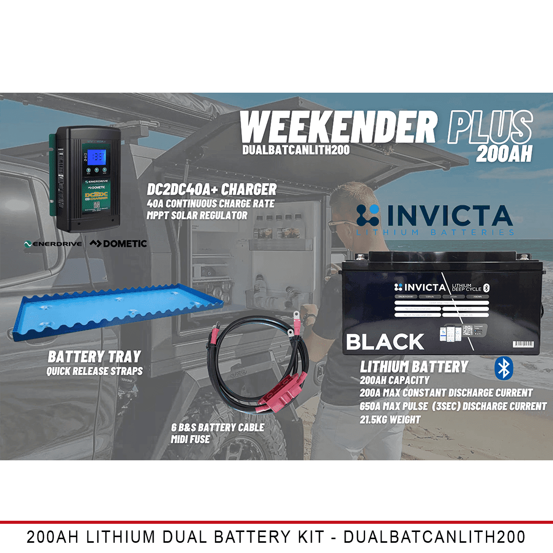Weekender PLUS - 200AH Lithium Dual Battery Kit - Australian-made Duratray tray body