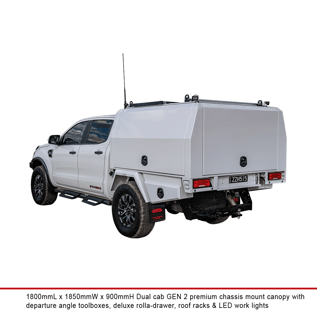 Gen2 Dual Cab Chassis Mount Canopy - Australian-made Duratray tray body
