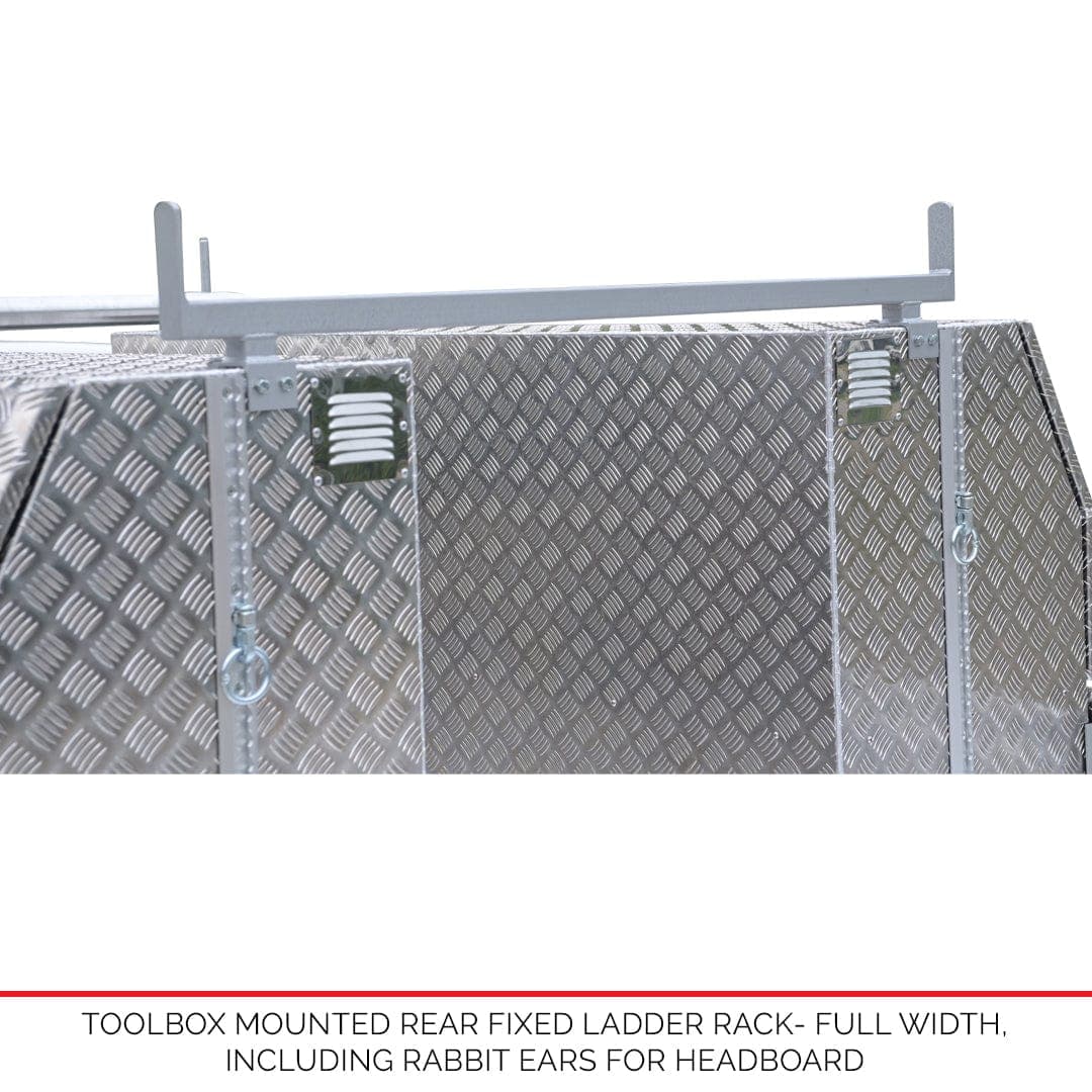 Fixed Toolbox Rear Ladder Rack - Australian-made Duratray tray body