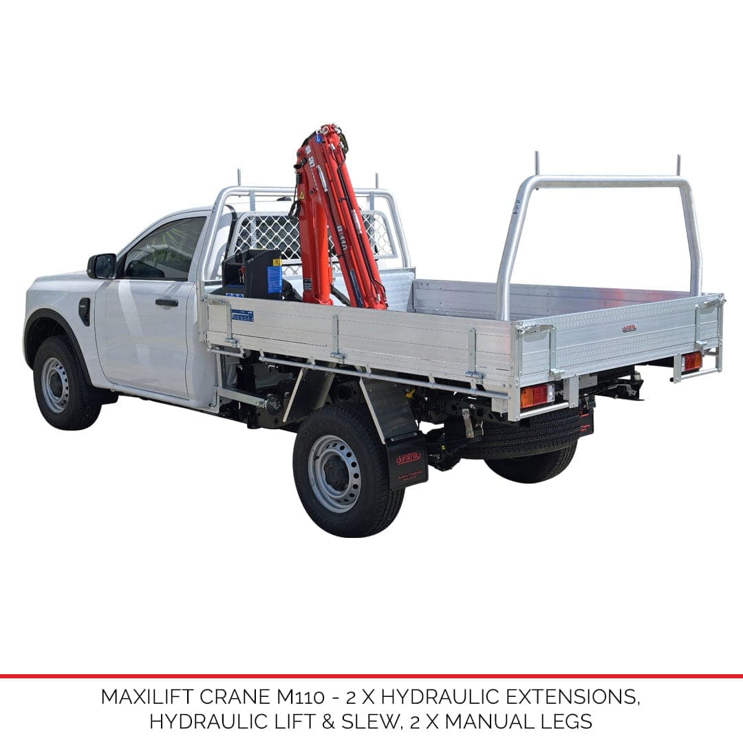 Maxilift Crane M110 - 2 Hydralic Extensions - Only available with new Duratray build - Australian-made Duratray tray body