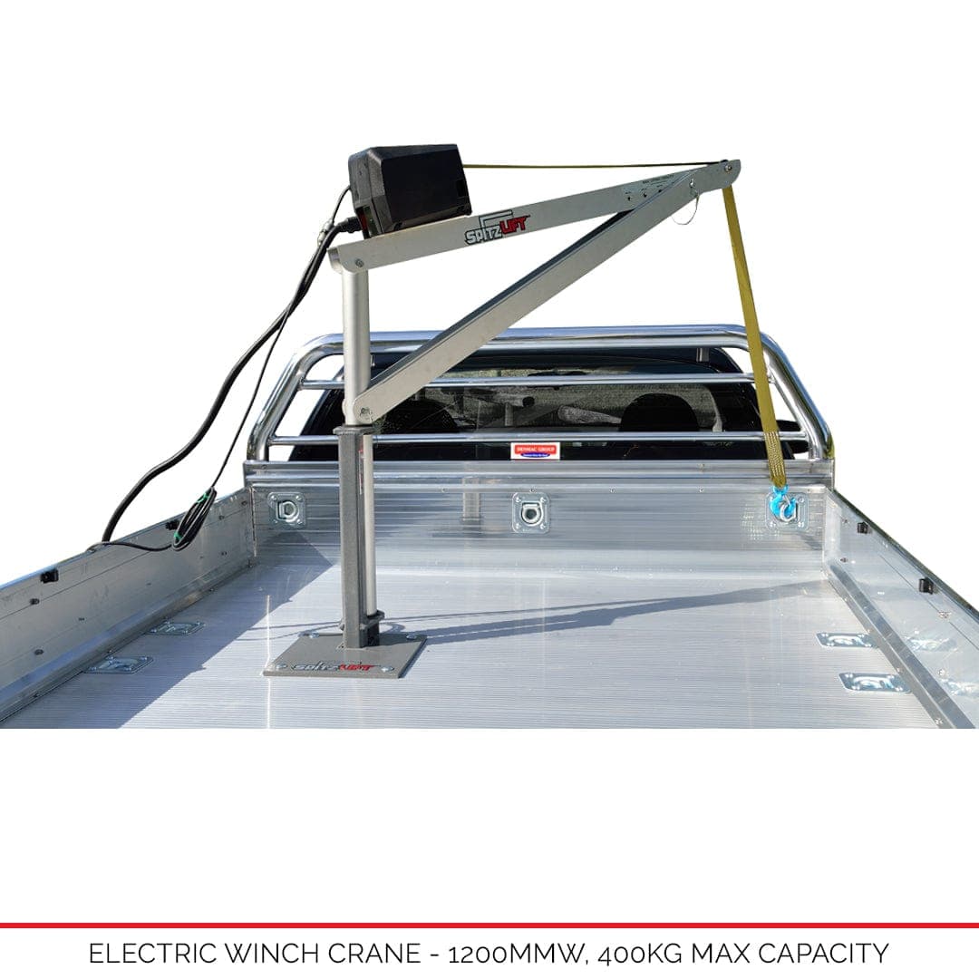Electric Spitzlift Crane - Only available with new Duratray build - Australian-made Duratray tray body